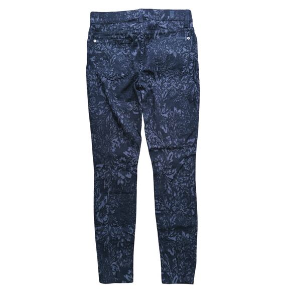 7 For All Mankind Gwenevere Floral Lace Skinny Jeans 26 Printed Edgy Victorian - Picture 3 of 7